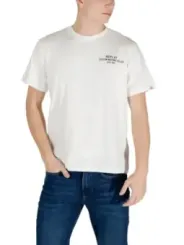 Weißes Replay Motorrad Logo T-Shirt