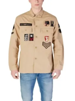 Replay Military Overshirt Creme Farbe