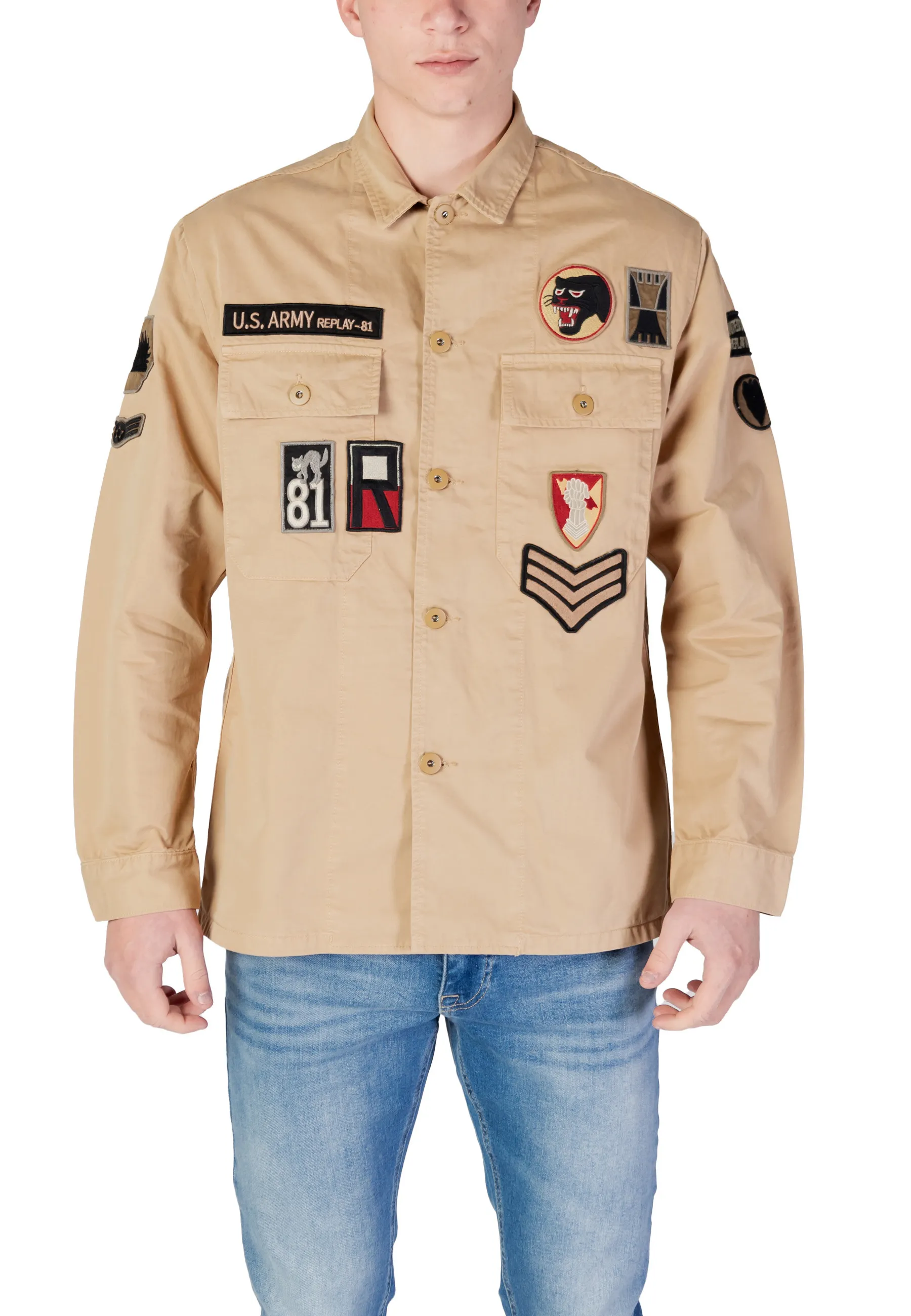 Replay Herren Hemd Beige 483041
