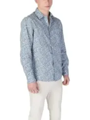 Blaues Replay Hemd mit Blumenmuster