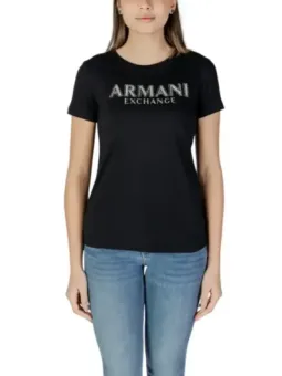 Schwarzes Armani Exchange Baumwoll-T-Shirt
