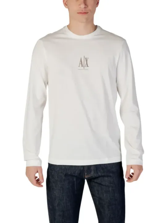 Weißes Armani Exchange Langarm-T-Shirt