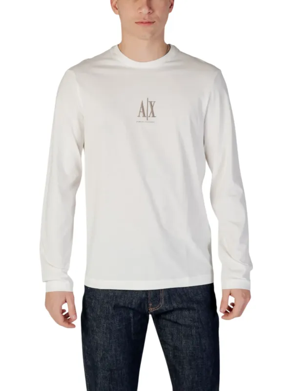 Weißes Armani Exchange Langarm-T-Shirt