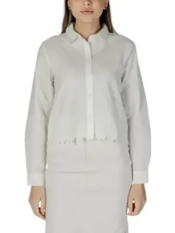 Weiße Bluse mit Fransenärmeln