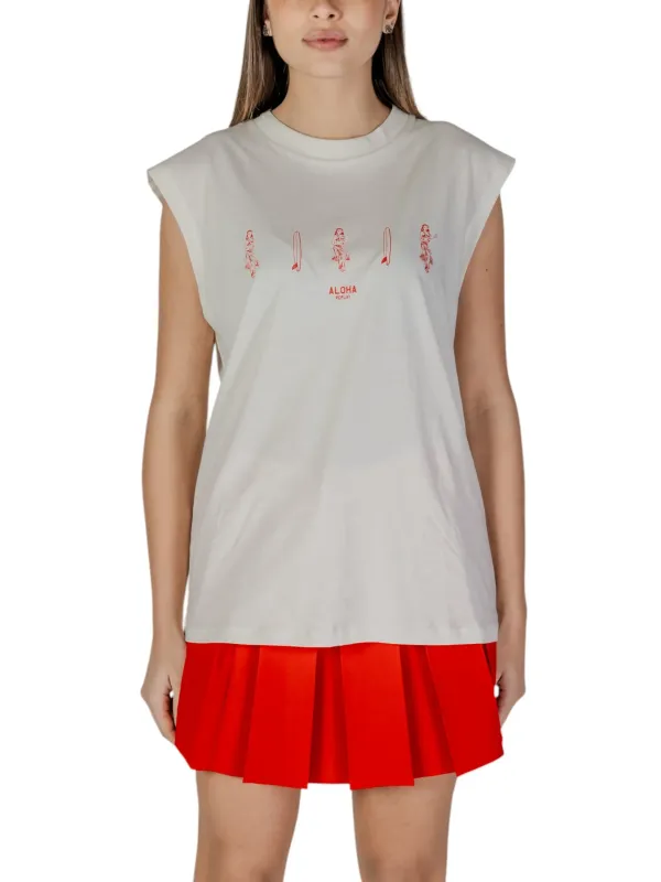 Weißes Tanktop mit Aloha-Motiv