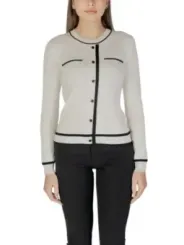 Schwarzer und weißer Strick-Cardigan