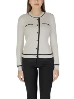 Schwarzer und weißer Strick-Cardigan