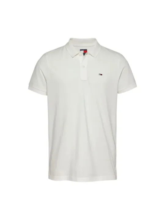 Weißes Tommy Hilfiger Polohemd aus Baumwolle