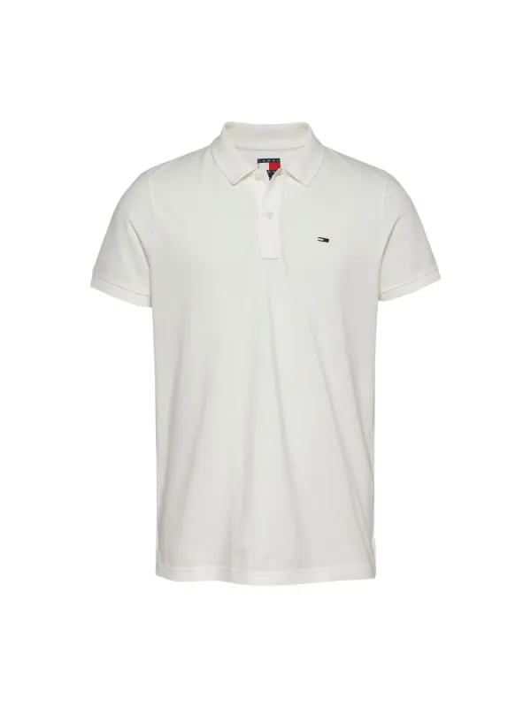 Weißes Tommy Hilfiger Polohemd aus Baumwolle