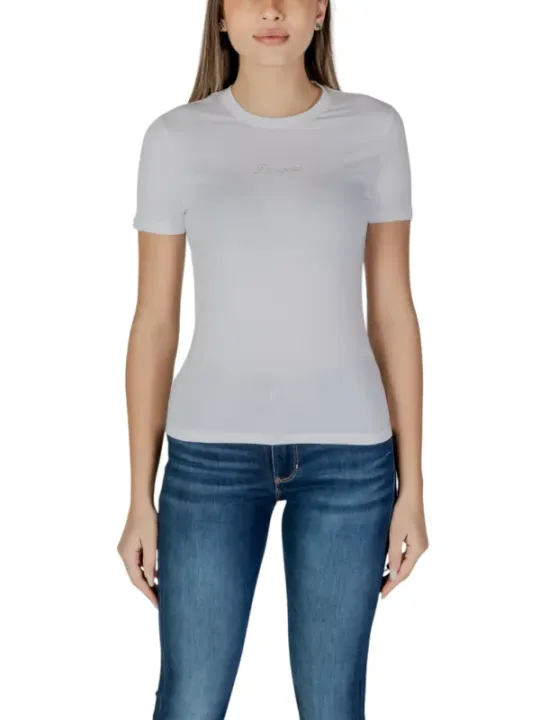 Weißes Desigual Baumwoll-T-Shirt Damen