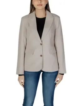 Off-white Damen Blazer mit drei Knöpfen