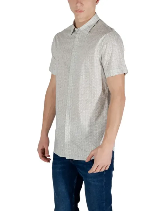 Armani Exchange Herren Kurzarmhemd Beige