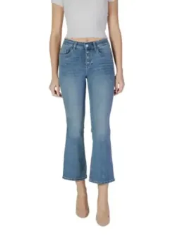 Helle Straight-Leg-Jeans mit Knopfleiste