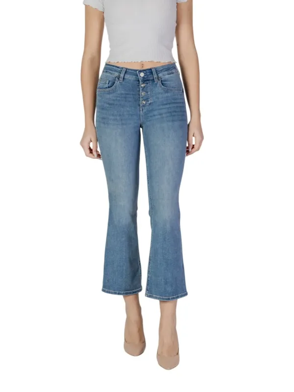 Helle Straight-Leg-Jeans mit Knopfleiste