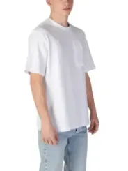 Weißes T-Shirt mit Brusttasche