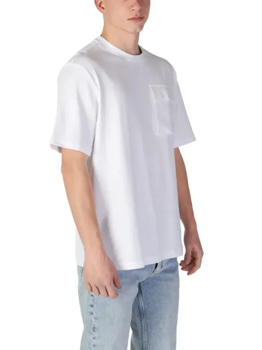 Weißes T-Shirt mit Brusttasche