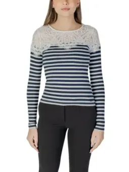 Gestreiftes Oberteil mit Spitze Morgan De Toi