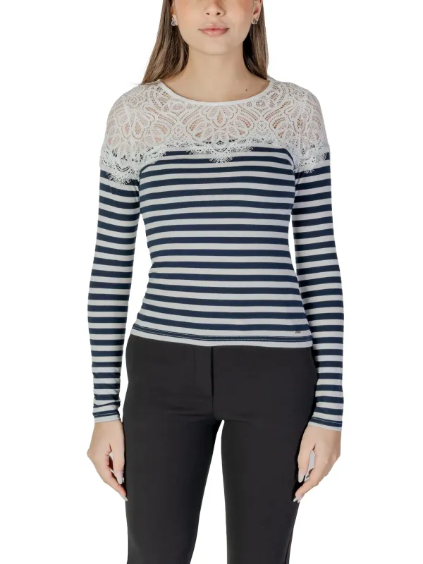 Gestreiftes Oberteil mit Spitze Morgan De Toi