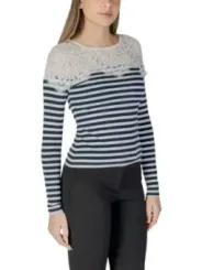 Gestreifte Damenoberteil mit Spitze Morgan