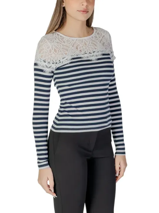 Gestreifte Damenoberteil mit Spitze Morgan