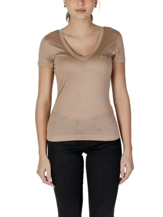 Tanshirt mit V-Ausschnitt und Taschen