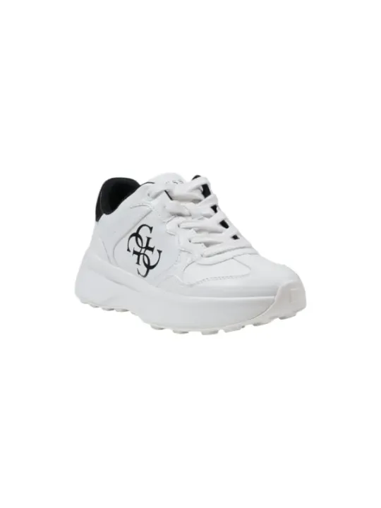 Weiße Guess Leder-Sneakers mit Logo