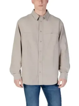 Hellbraunes Calvin Klein Hemd mit Knopfleiste