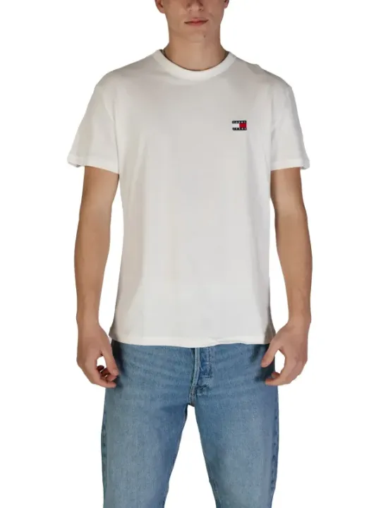 Weißes Tommy Hilfiger Baumwoll-T-Shirt