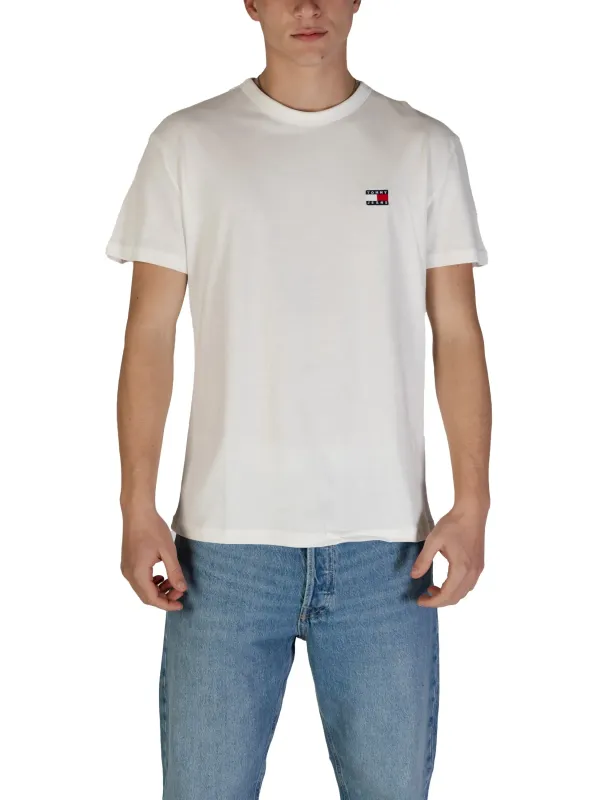 Weißes Tommy Hilfiger Baumwoll-T-Shirt
