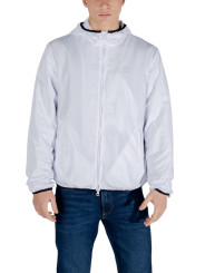 Weiße Ea7 Nylon-Kapuzenjacke