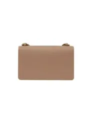 Pinko beige Leder Clutch Tasche
