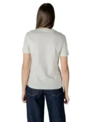 Weißes Baumwoll-T-Shirt im Jeans-Look