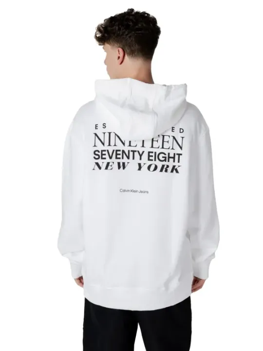 Weißer Calvin Klein Jeans Kapuzenpullover