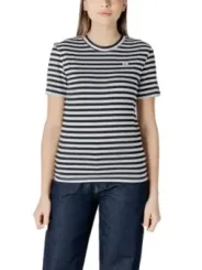 Gestreifte Damen-Baumwoll-T-Shirt von Calvin Klein