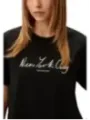 Schwarzes T-Shirt mit New York-Logo