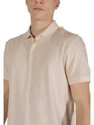 Beiges EA7 Poloshirt mit Knopfleiste