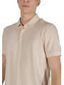 Beiges EA7 Poloshirt mit Knopfleiste