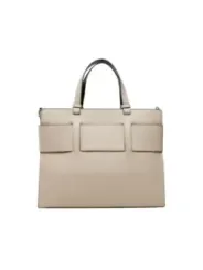 Cremefarbene Armani Exchange Leder Tragetasche