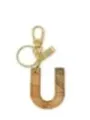 Goldener Schlüsselanhänger mit Weltkarte-Buchstabe U