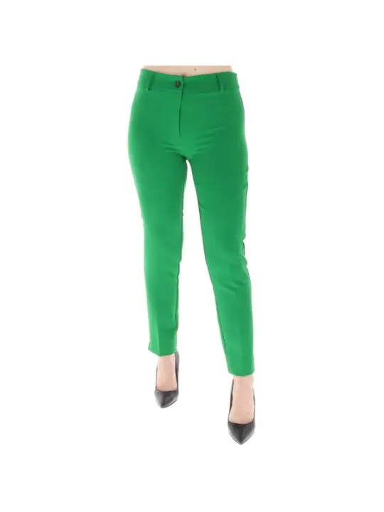 Grüne Cropped Hosen mit Absatzschuhen