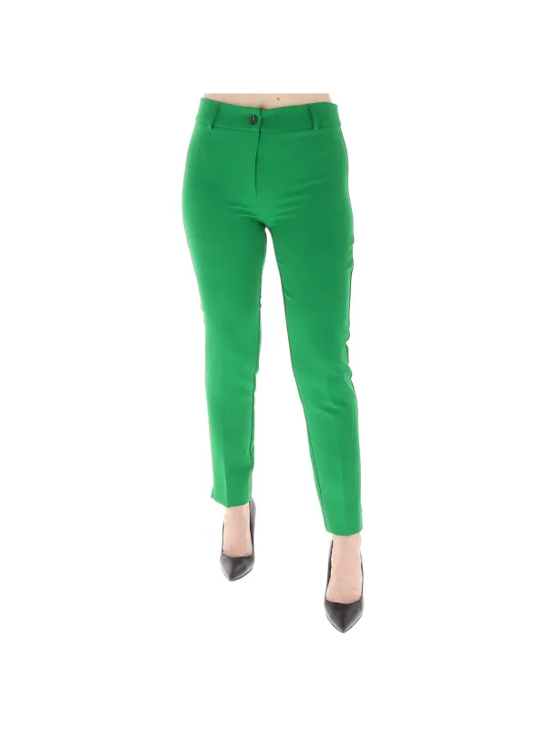 Grüne Cropped Hosen mit Absatzschuhen