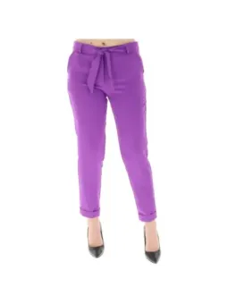 Violette Hosen mit Bügelfalte und Umschlag