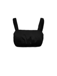 Schwarzes Rüschen-Crop-Top Only