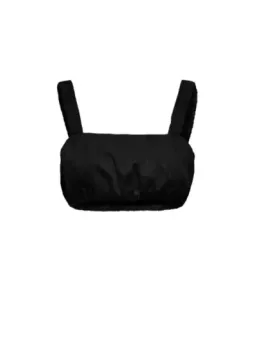 Schwarzes Rüschen-Crop-Top Only