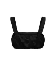 Schwarzer geruchter BH-Top mit Rüschen