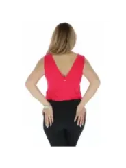Pink ärmelloses V-Ausschnitt Oberteil