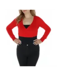 Roter Body mit V-Ausschnitt