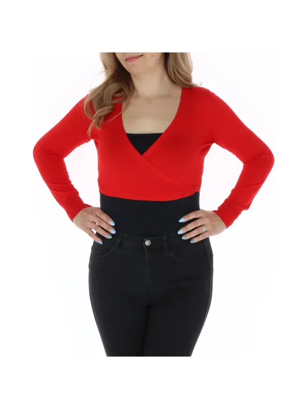 Roter Body mit V-Ausschnitt