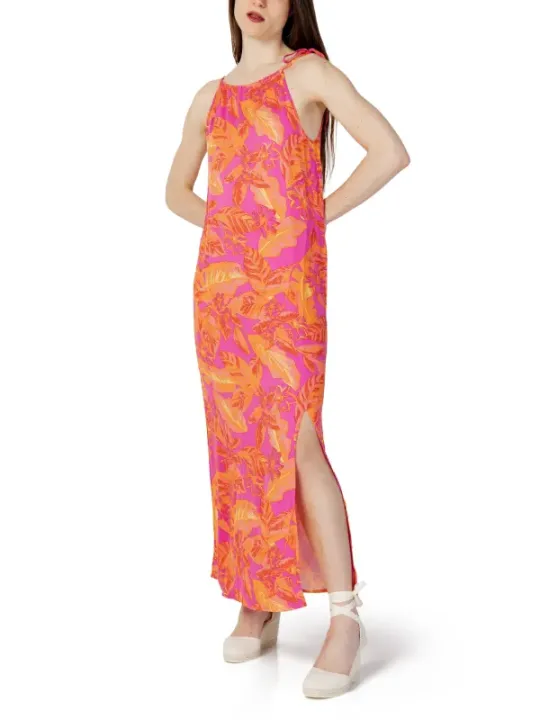 Tropisches Maxikleid mit seitlichem Schlitz