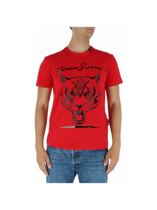 Rotes Tiger-T-Shirt Plein Sport